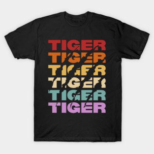 Tiger - Vintage Retro Sunset Typography - Wildlife Lovers T-Shirt