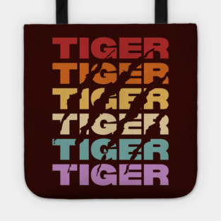 Tiger - Vintage Retro Sunset Typography - Wildlife Lovers Tote