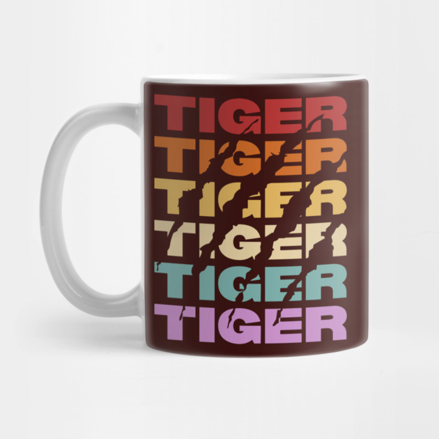 Tiger - Vintage Retro Sunset Typography - Wildlife Lovers by TuncGK