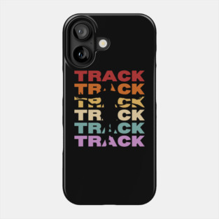 Track Runner - Vintage Retro Sunset Typography - For Athletes Phone Case