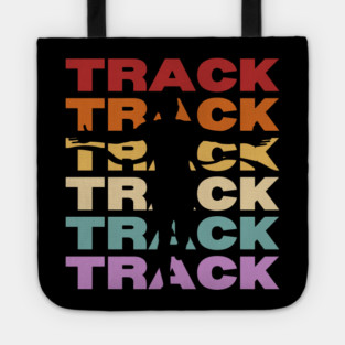 Track Runner - Vintage Retro Sunset Typography - For Athletes Tote