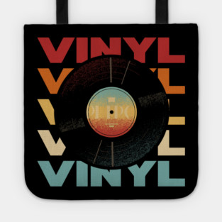 Vinyl - Vintage Retro Sunset Typography - Music Lovers Tote