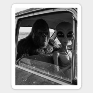 Alien and Bigfoot-Believe-4 Sticker
