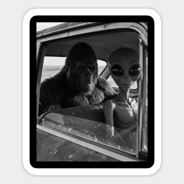 Alien and Bigfoot-Believe-4 Magnet by Megadorim