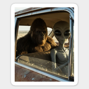 Alien and Bigfoot-Believe-5 Sticker