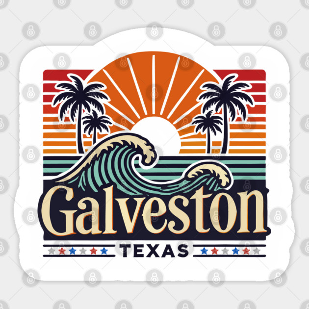 Galveston Beach Texas Sticker by JessArty