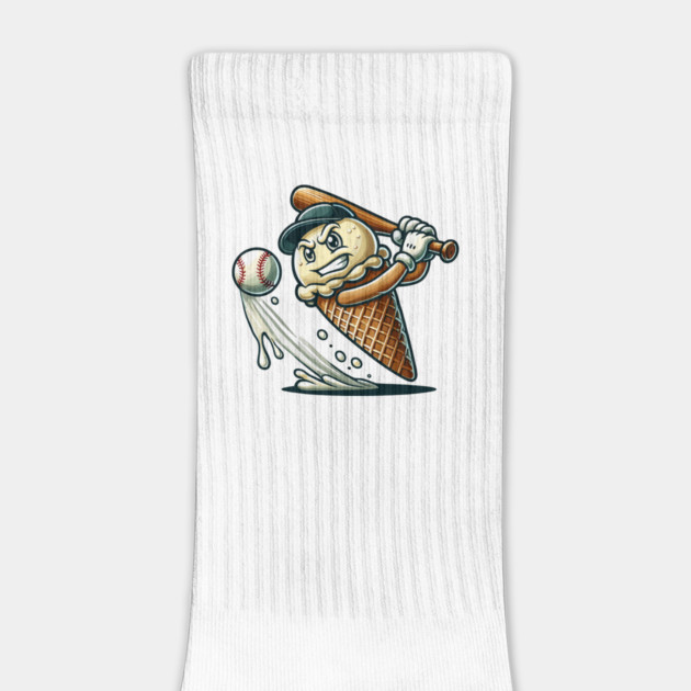 Baseball Ice Cream Cone Funny Sports by JessArty
