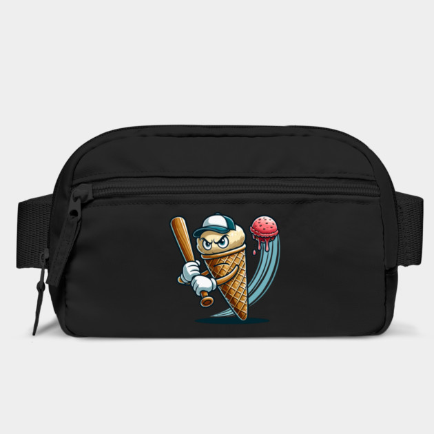 Funny Baseball Ice Cream Cone by JessArty