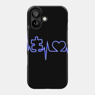Autism Puzzle Heartbeat T Shirt - Autism Awareness Phone Case
