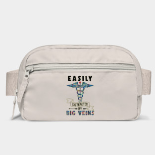 Easily distracted by big veins Funny Nurse Floral Bag