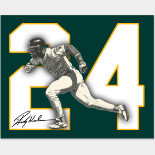 Rickey Henderson 24 Oakland Athletics Posters and Art