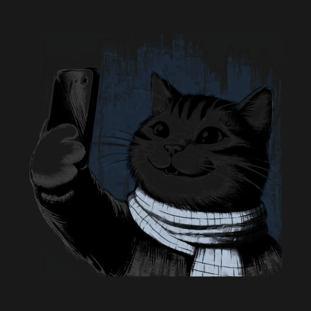 Happy cat on phone by CreativeSage