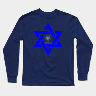 Am Yisrael Chai (HEB-Menorah) Long Sleeve T-Shirt