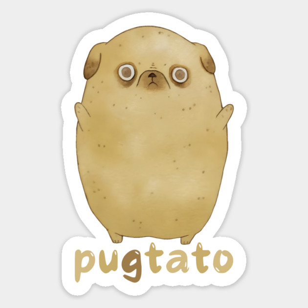Pugtato Pug Dog Potato Sticker by The WYLD Tribe