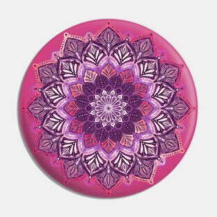 Boho Mandala in Deep Purple and Pink Pin