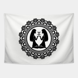 Gemini Zodiac Mandala Tapestry