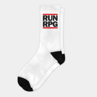 RUN RPG - black text Socks