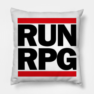 RUN RPG - black text Pillow