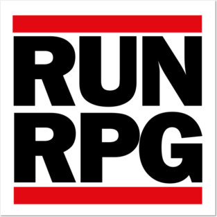 RUN RPG - black text Posters and Art