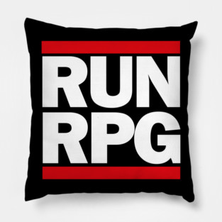 RUN RPG - white text Pillow