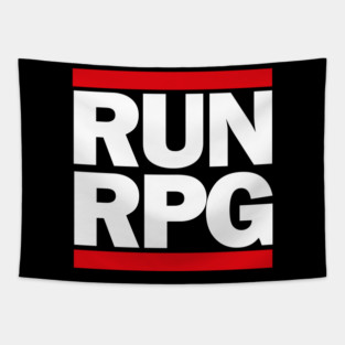 RUN RPG - white text Tapestry