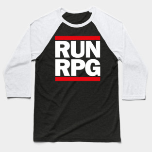 RUN RPG - white text Baseball T-Shirt