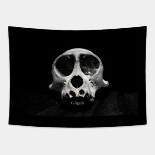 Giligadi black skull teeshirt Tapestry