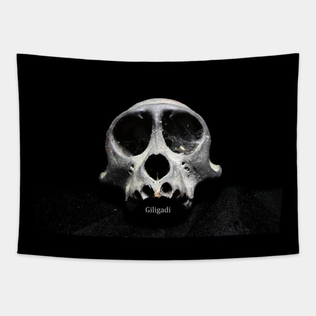 Giligadi black skull teeshirt Tapestry by MrGreenGenes420