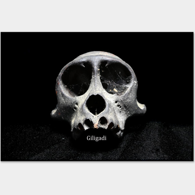 Giligadi black skull teeshirt Wall Art by MrGreenGenes420