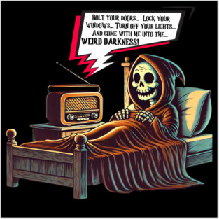 Grin Reaper In Bed With Radio Posters and Art