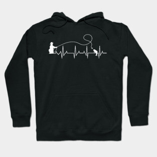 Fly Fishing Heartbeat Fish EKG Trout Fishing by TeeCreations Hoodie
