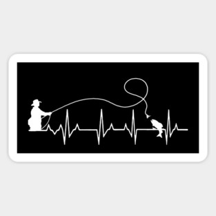 Fly Fishing Heartbeat Fish EKG Trout Fishing by TeeCreations Sticker