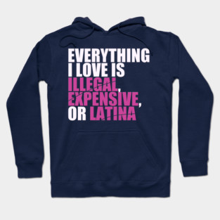 Everything I Love is Illegal, Expensive, or Latina Hoodie