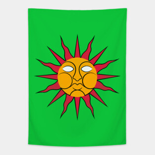 Folk Horror Wicker Man Sun Sigil Tapestry