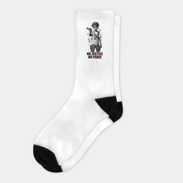 NO JUSTICE NO PEACE Socks by Demian Stipatio