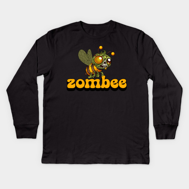 Cute Zombie Bee Kids Long Sleeve T-Shirt by H. R. Sinclair