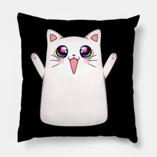 Kawaii Happy Cat, love Cats Pillow