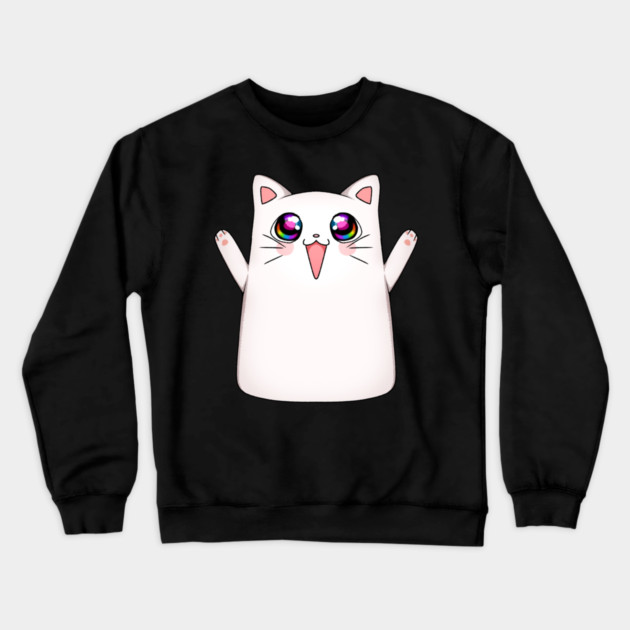 Kawaii Happy Cat, love Cats Crewneck Sweatshirt by logiamerch