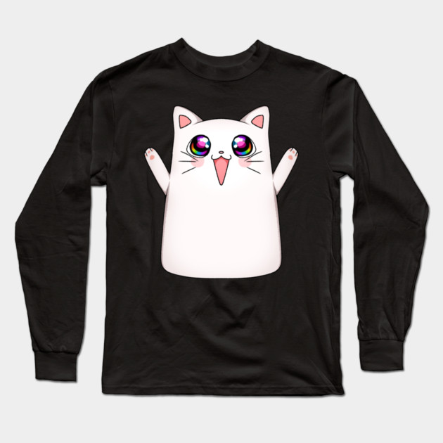 Kawaii Happy Cat, love Cats Long Sleeve T-Shirt by logiamerch