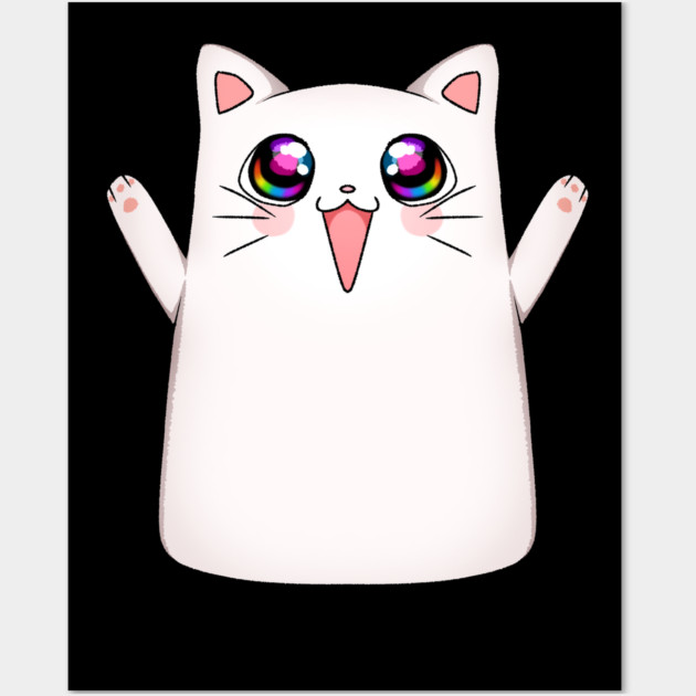 Kawaii Happy Cat, love Cats Wall Art by logiamerch