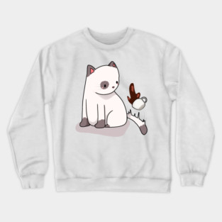 Funny Cat Spilling Drink, Love Cats Crewneck Sweatshirt