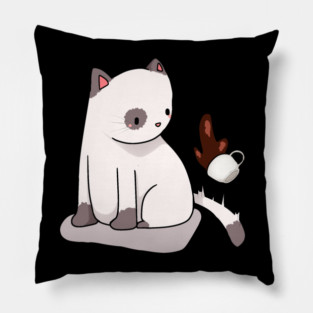 Funny Cat Spilling Drink, Love Cats Pillow