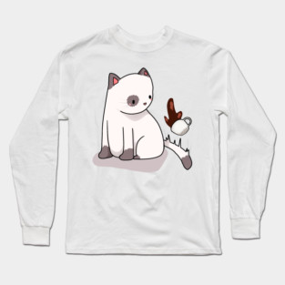 Funny Cat Spilling Drink, Love Cats Long Sleeve T-Shirt