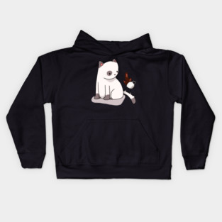 Funny Cat Spilling Drink, Love Cats Kids Hoodie