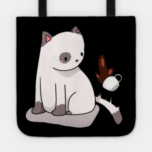 Funny Cat Spilling Drink, Love Cats Tote