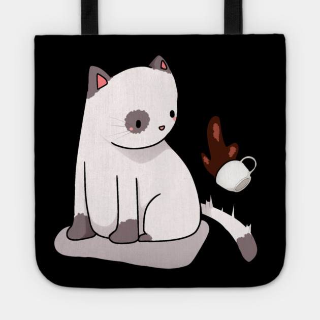 Funny Cat Spilling Drink, Love Cats Tote by logiamerch