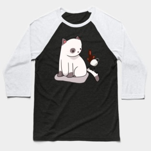 Funny Cat Spilling Drink, Love Cats Baseball T-Shirt