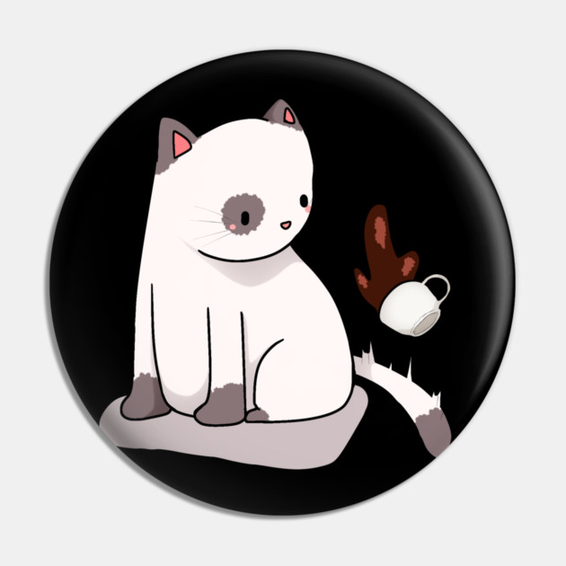 Funny Cat Spilling Drink, Love Cats Pin by logiamerch