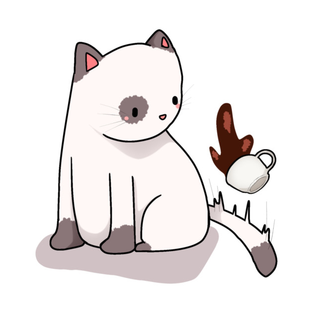 Funny Cat Spilling Drink, Love Cats by logiamerch