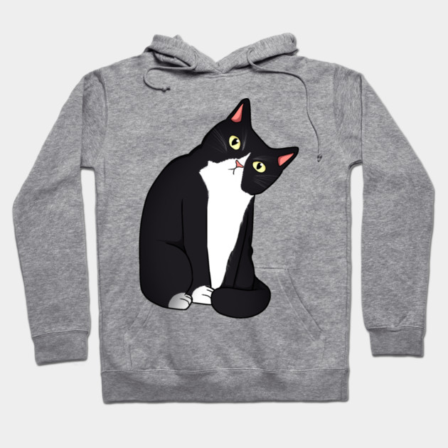 Funny Black and White Cat Starring Hoodie by logiamerch